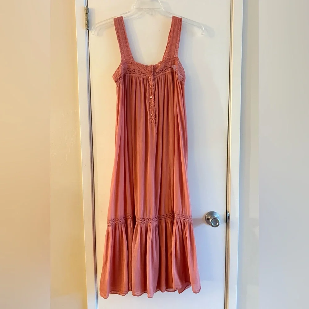 Doen Seville Nightgown in Summer Mirage Coral Midi Dress - Picture 2 of 11